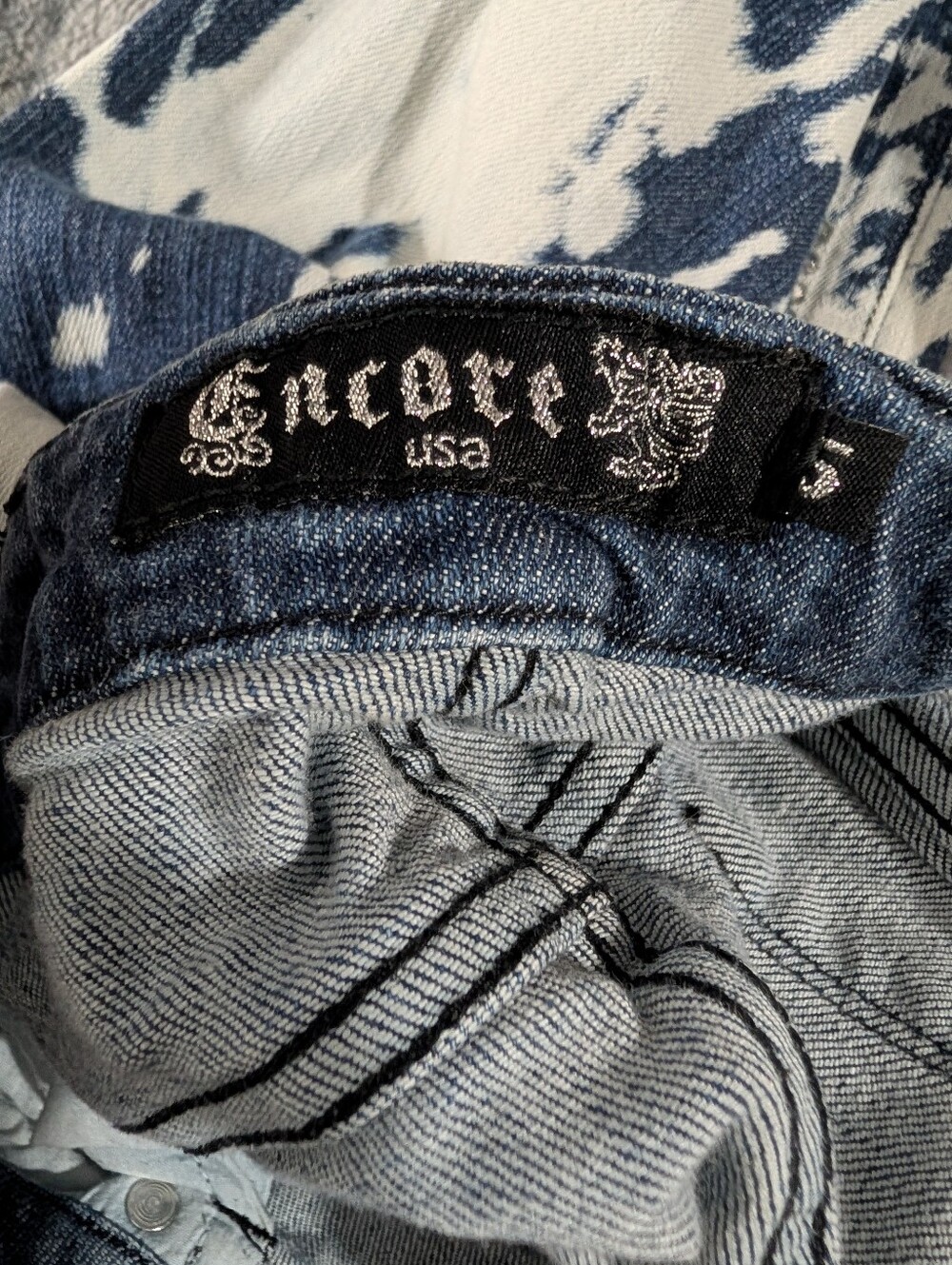 Encore Studed Skinny Jeans punk rock/goth style acid-washed bleached Size 5 - Picture 8 of 10